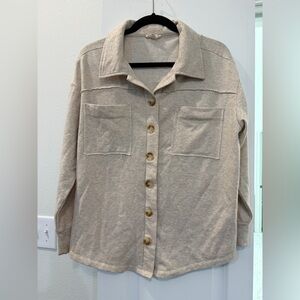 Ott Beige Button-Up Shirt NWOT